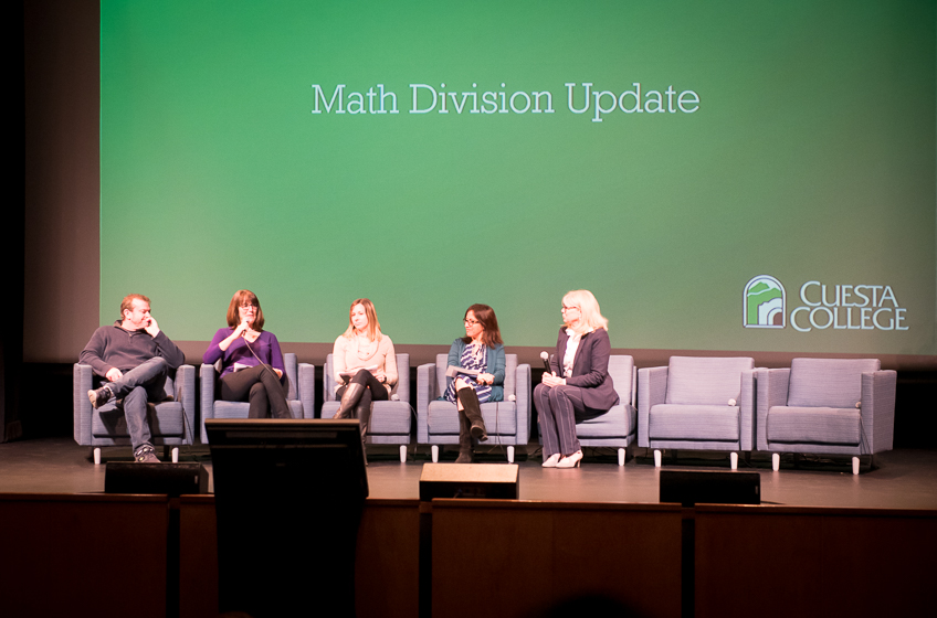 5 person discussion panel on stage