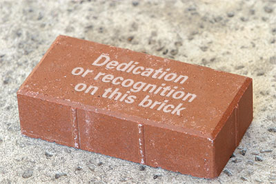 Engraved brick in Cougar Park