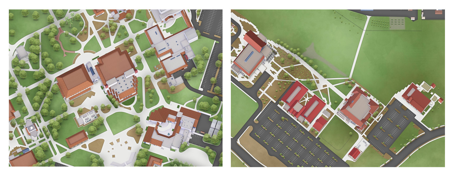 Detail images of SLO and NC campus interactive map
