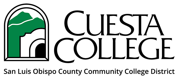 Cuesta College logo vertical white text
