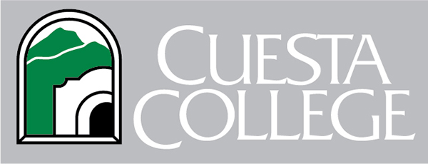 Cuesta College logo horizontal white text