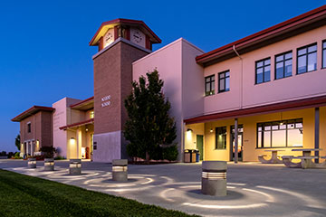 North County Campus building at dusk