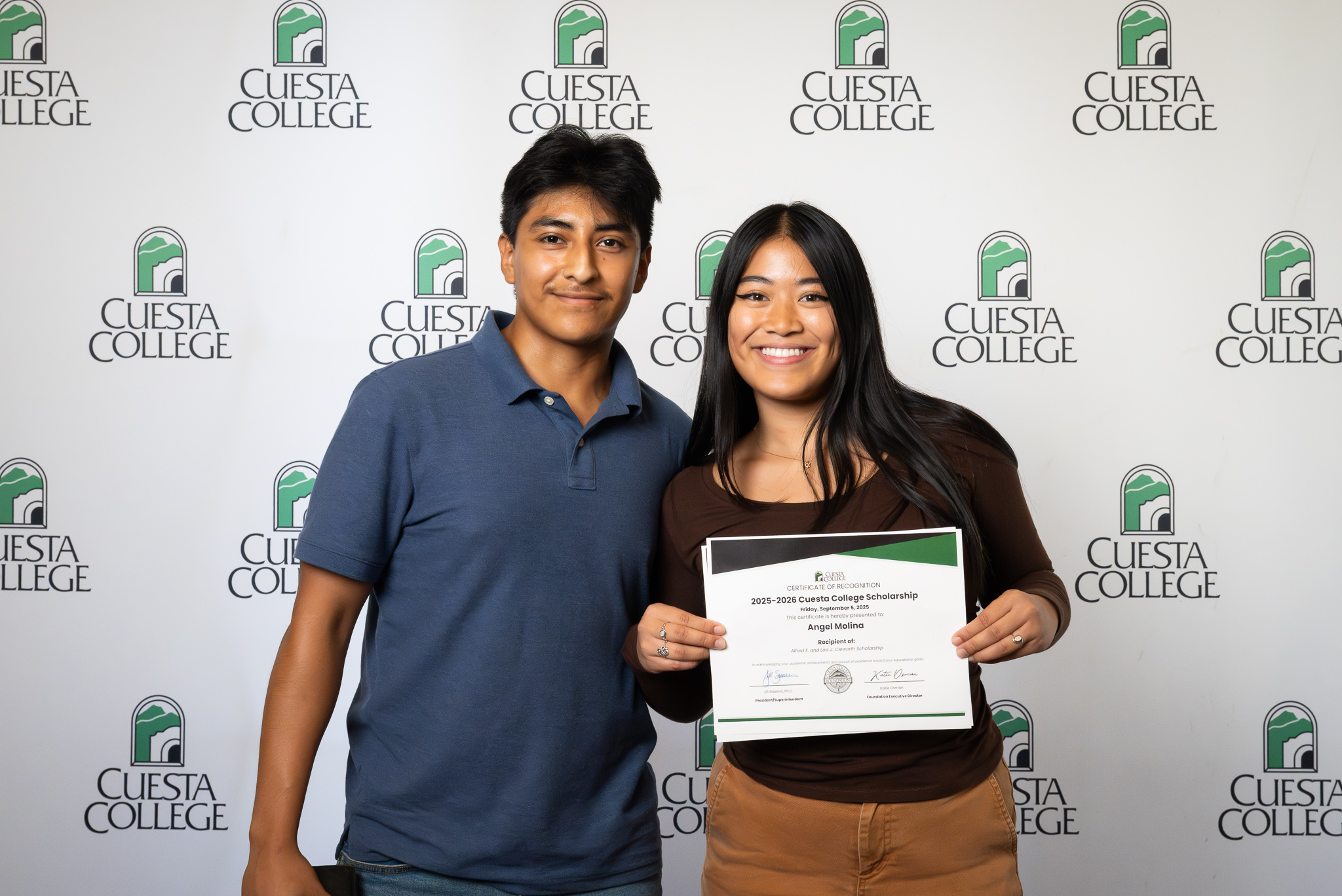 Students accepting scholarships