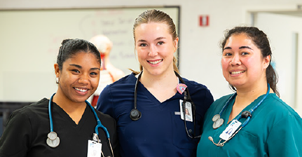 three nursing students