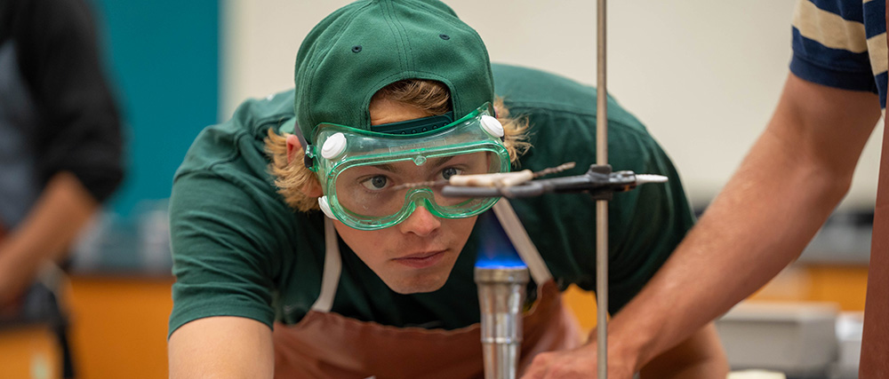 Chemistry student in classroom