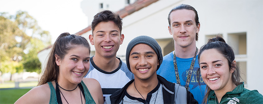 Four students outside