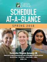 Spring 2018 class schedule