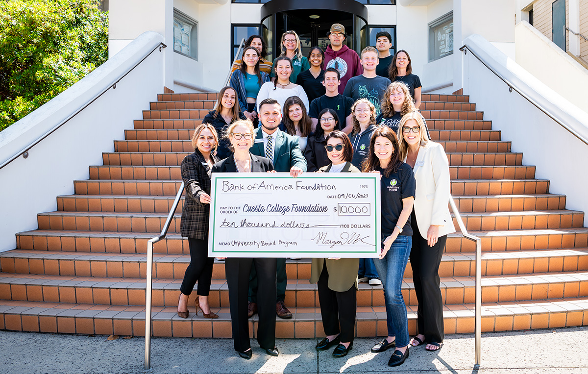 Bank of America donation check presentation for University Bound