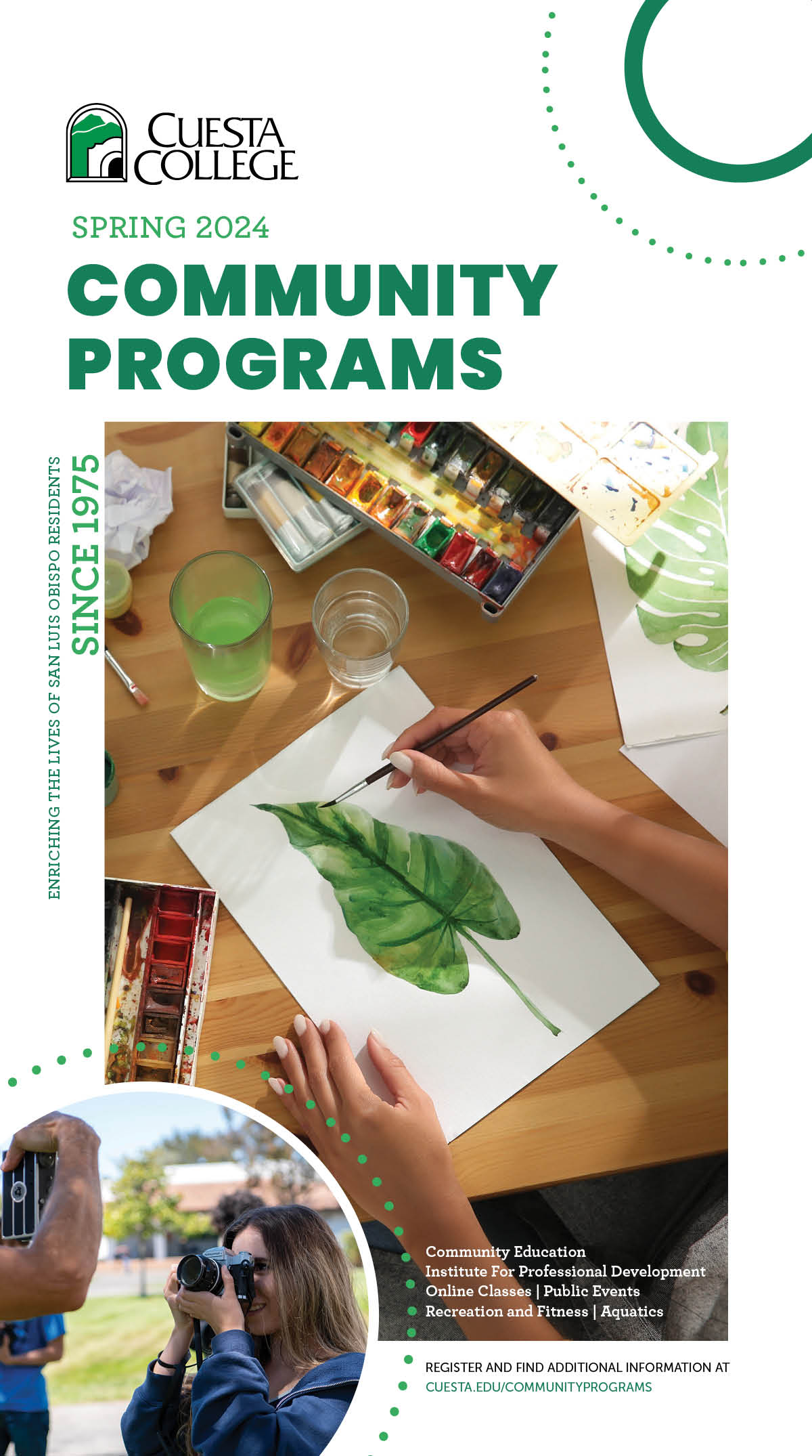 Sprin brochure cover with watercolor painting