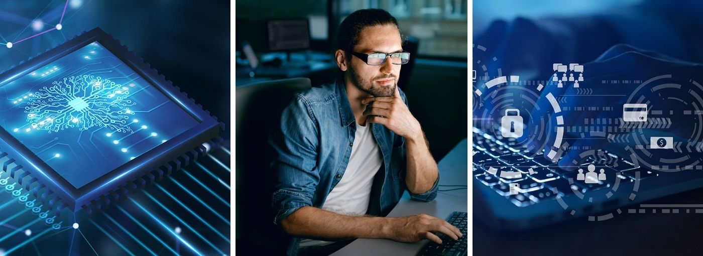 man working at computer