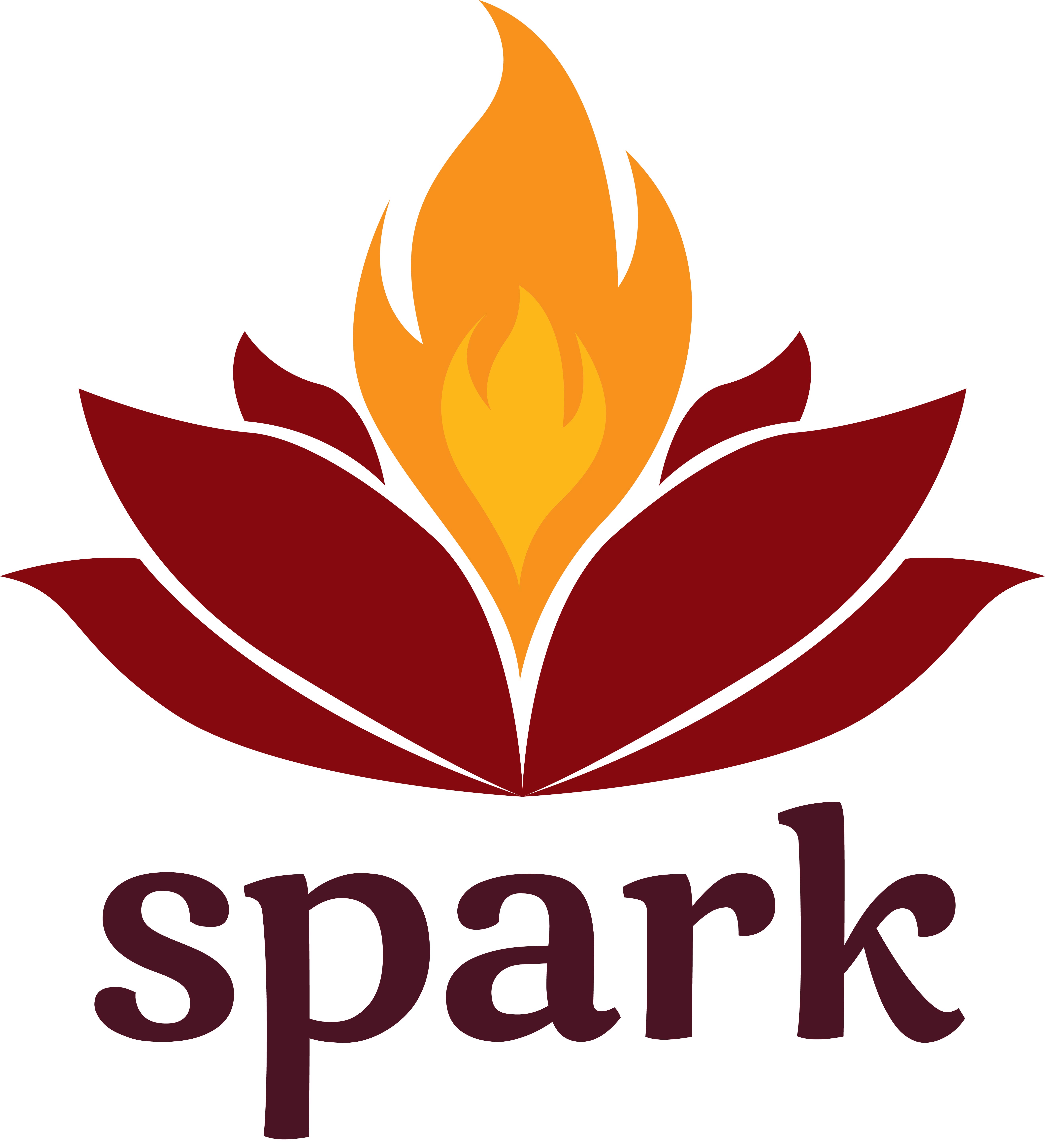 Spark Yoga lotus flame logo