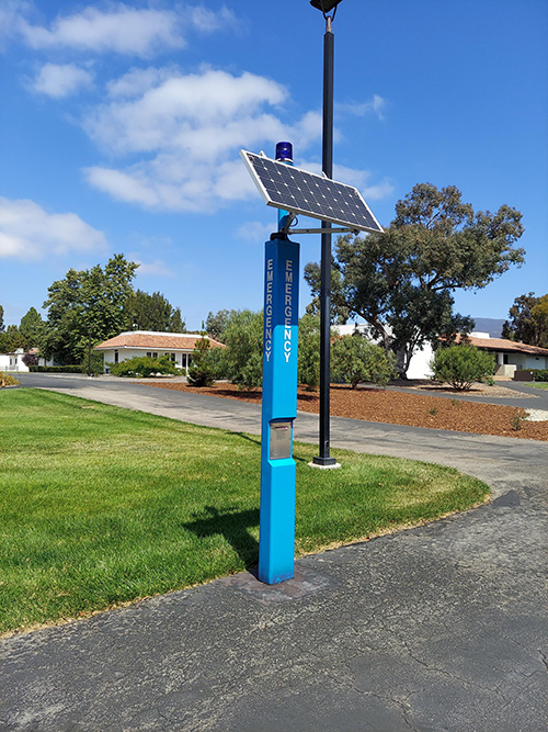 Emergency blue light phones