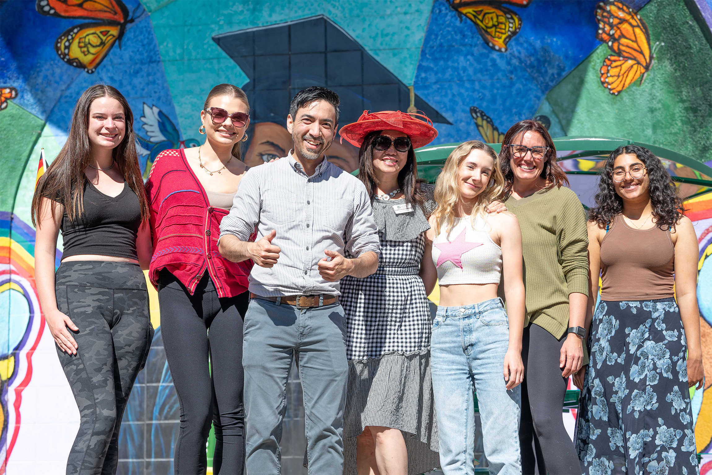 Social group with teacher