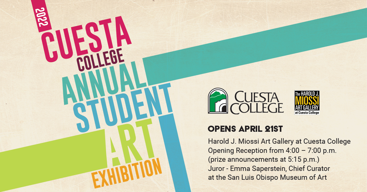 Banner for Cuesta College Annual Student Art Exhibition