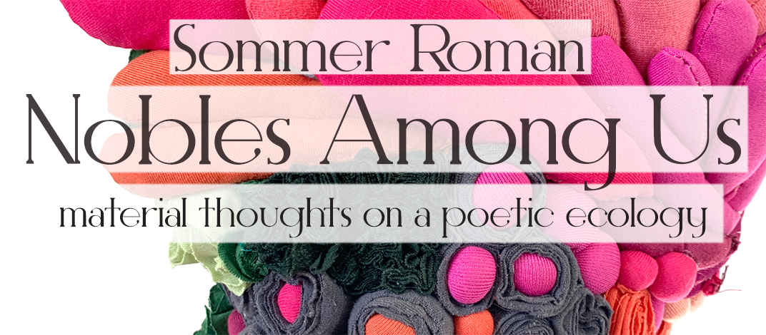 Banner for Sommer Roman "Nobels Among Us ; material thoughts on poetic ecology"