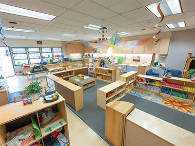 Indoor preschool classroom
