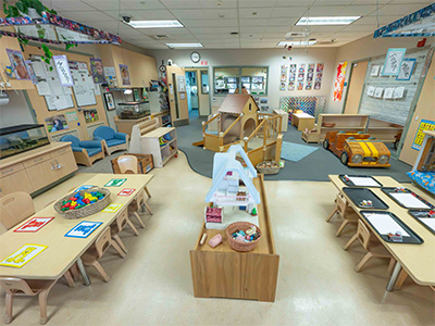 Toddler classroom with table activities
