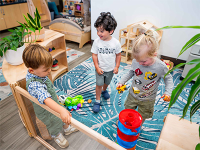 toddler classroom with 3 boys