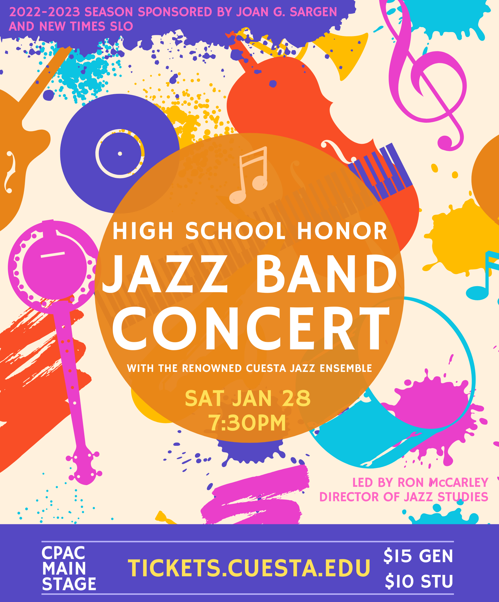 high school honor jazz band concert poster jan 28