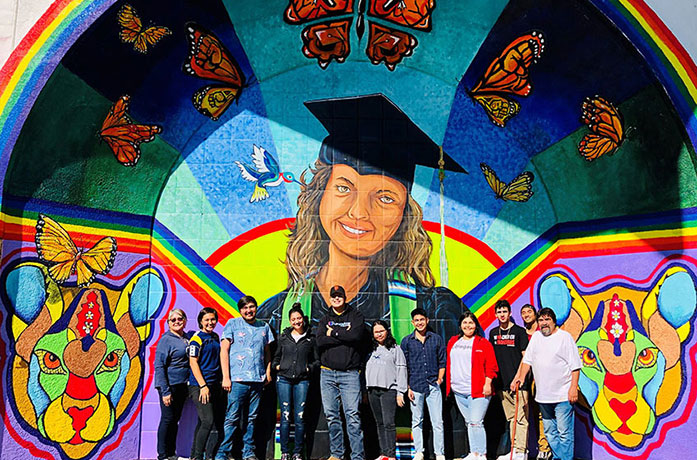 Mural with students